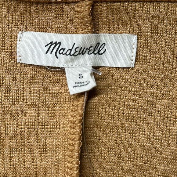 Madewell Dress Women's Small Mustard Natural Cross Front Flutter Sleeve Minidres - Picture 5 of 7